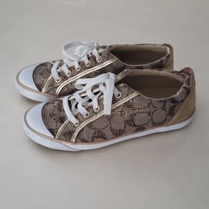 Coach Barrett gold sneakers 7.5